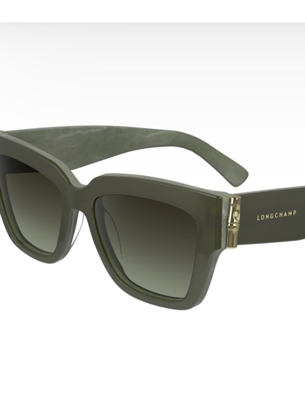Longchamp Olive Square Frame Sunglasses with Gradient Lenses